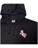 Black hoodie with Cali JRNYMN logo on the chest against a white background
